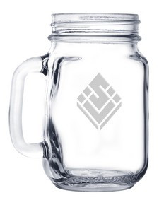 16 Oz. Mason Jar Beer Mug (Deep Etch)