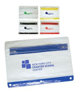 Union Printed - Frosted Pencil Case with 3-Ring Binder Holes