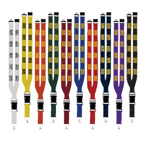 Maverick 1" Polyester Lanyard W/ Slide Buckle Release, Silver Metal Oval & Convenience Release
