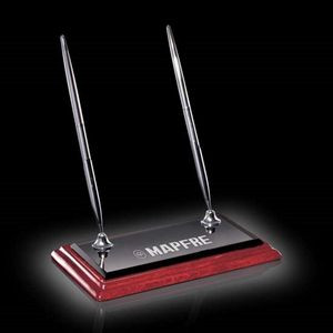 Rosewood Double Pen Set - Chrome