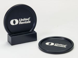 2-Pc Round Rim Coaster Set w/Base