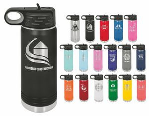 Polar Camel 20 Oz. Water Bottle With Filp Top Straw Lid, Vacuum Insulated Stainless Steel