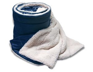 MINK SHERPA BLANKET OVERSIZED NAVY (60"x 72")