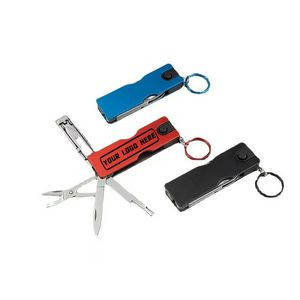 9 in 1 LED light Keychain with Nail Clipper
