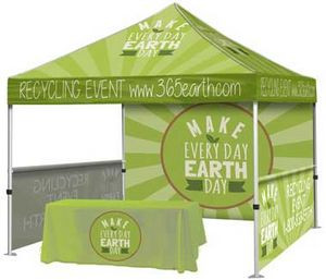 Event Tent Package #4 – Tent + Throw + Full Back Wall + 2 Half Walls