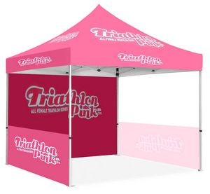 13x13ft Standard Hex Aluminum Frame (50mm post, 2.0mm gauge) w Dye Sublimation Canopy + Walls