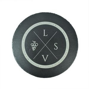 11 3/4" Round Slate Decor With Foam Pads