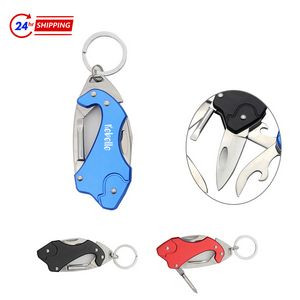 Multi-Function Folding Mini Knife Keychain