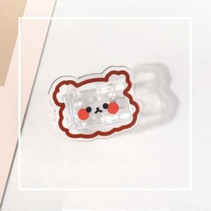 Transparent Bear Shaped Acrylic Album Memo Clip Bag Binder Sealing Clip Food Bag Clamp - Two Sides