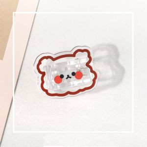 Transparent Bear Shaped Acrylic Album Memo Clip Bag Binder Sealing Clip Food Bag Clamp - Two Sides