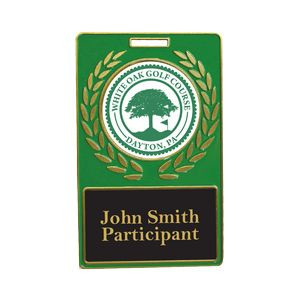 Vibraprint® Green Rectangle Wreath Bag Tag