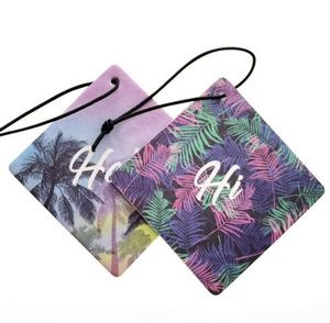 4" Die Cut Shape Custom Full Color Printed Air Freshener w/Green Tea Scent