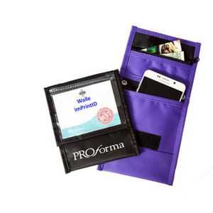 Two Tone Front Flap Pocket Neck Wallet With Six Pockets