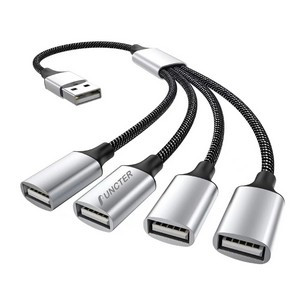 4 in 1 USB Splitter Cable, Portable USB Hub for Laptop, Computer w/0.5 m Extension Cable
