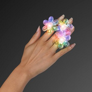 Acrylic Flower Flashing LED Ring - BLANK