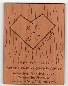 3" x 4" - Hardwood Cards - Invitations