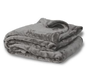 MINK TOUCH BLANKET OVERSIZED GRAY (60"x 72")