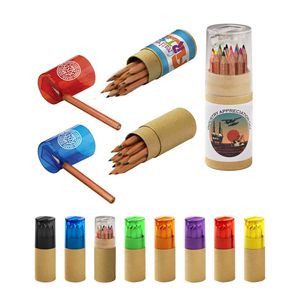 12 Colored Pencil Set in Tube w/Sharpener