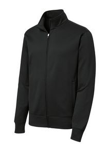Black Blank Angle View - Sport-Tek® Men's Sport-Wick® Fleece Full-Zip Jacket