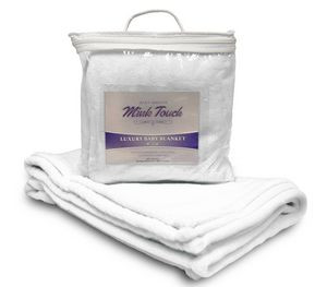 MINK TOUCH BABY BLANKET WHITE (30"x 40")