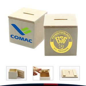 Square Wooden Money Box