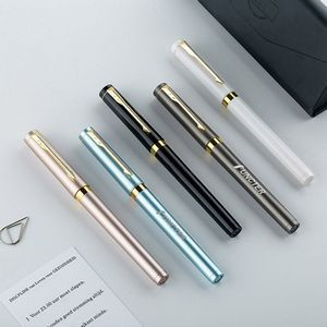 Matte Frosted Barrel Gel Pen with Cap Silicone Grip