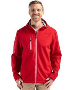 Red - Clique Telemark Eco Stretch Softshell Full Zip Mens Hooded Jacket