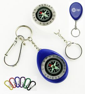 Oval Shape Compass w/Swivel Chain & Carabiner
