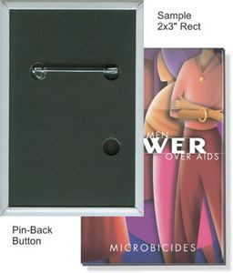 Custom Buttons - 2X3 Inch Rectangle, Pin-Back