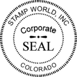 2" - Rubber Stamp Seal- Corporate - Self Inking or Wood Mounted
