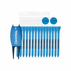 Tee packs with 15 tees, 2 Ballmarkers, 1 Aluminum Divot Tool