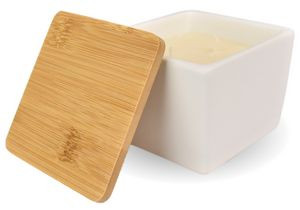 Luxury Natural 2 Wick Soy Wax Candle w/Bamboo Lid 8 Oz.