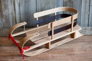 Wooden Baby Sled w/Steel Runners