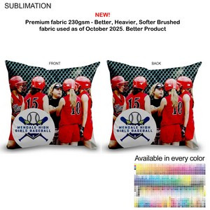 Photo Throw Cushion, Sublimated, 16x16, Zipper Closure, Removable insert, Cover washable