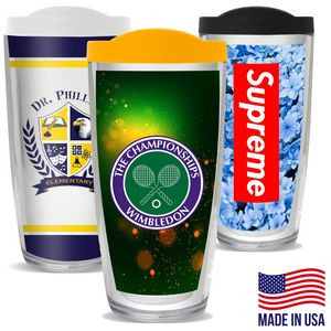 16 oz. Full Color Tumbler, Crystal Styrene Double Wall Mugs