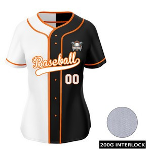 Women's Full Sublimation Full Button Front Baseball Jersey - Interlock