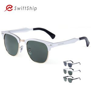 Half Frame Horn Rimmed Polarized Sunglasses
