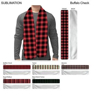 Stock Plaid Design Festive, Holiday Fashion Scarf, 8x60, Sublimated Edge to Edge 2 sides