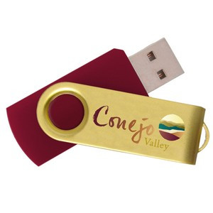 iClick® Gold Swivel USB Flash Drive 4GB