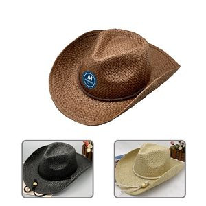 Denim Straw Hat