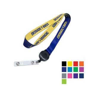 Custom 3/4" Polyester Lanyard w/ Retractable Badge Reel