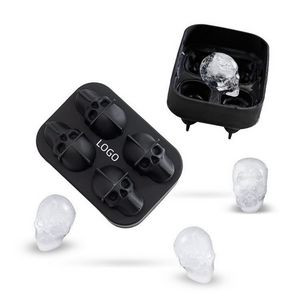 4-Cavity Skeleton Head 3D Skull Silicone Ice Mold