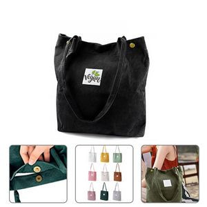 Corduroy Tote Bag With Inner Pocket