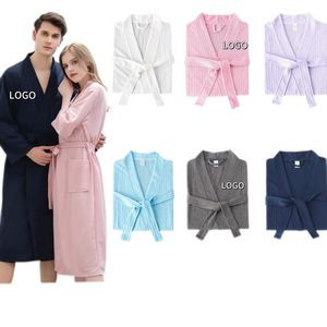 Men's And women's Waffle Weave Bathrobe