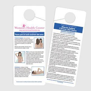 Breast Self Exam Hang Tag, UV Coated, Standard