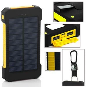 10000mAh Solar Power Bank Waterproof LED light with Compass