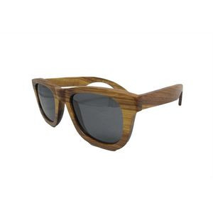 Zebra Wood Sunglasses With Black Lenses