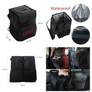 Foldable Car Trash Bag Automotive Garbage Can w/Lid