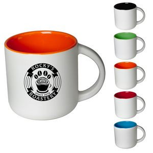Ceramic Sedona White Matte Exterior Coffee Mugs 14oz
