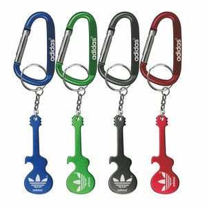 Guitar Shaped Bottle Opener with Key Chain & Carabiner